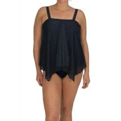 Fit4U Fit 4U™ Lattice Texture Bandeau Handkerchief Top - Black