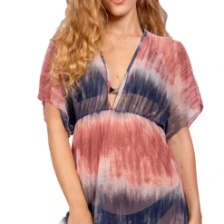 Jordan Taylor V-Neck Dolman Sleeve Tunic - Multicolor