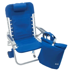 Rio Brands Rio 4 Position Lace Up Aluminum Backpack Chair With Removeable Bag - Blue