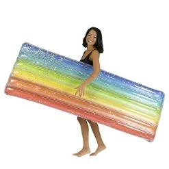 Pool Candy PoolCandy Glitter Collection Rainbow Ombre Deluxe Pool Raft - 74in