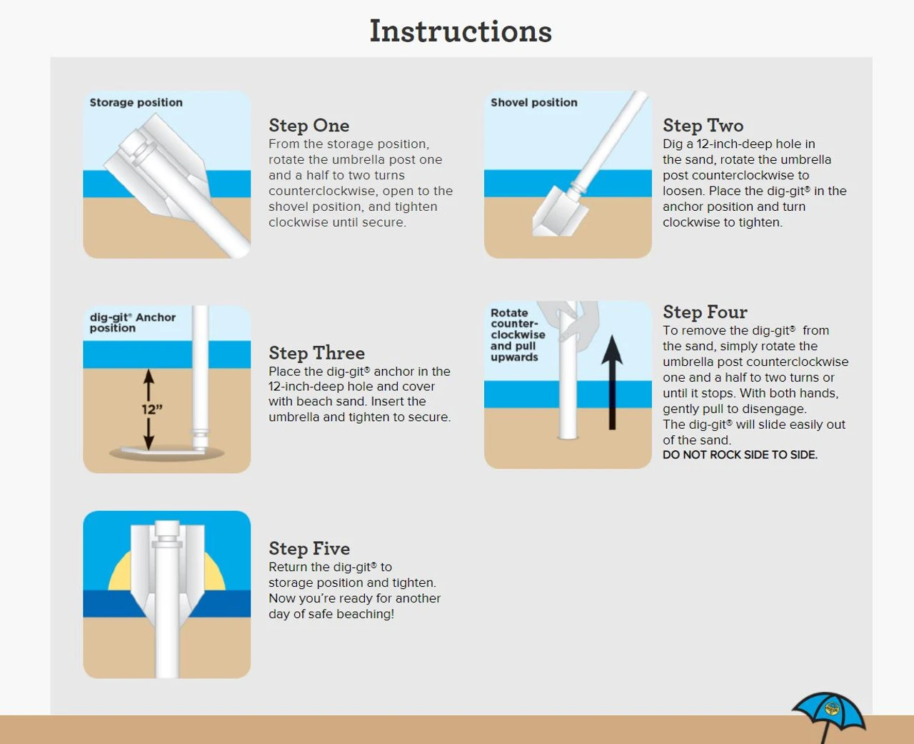 Dig-git® Beach Umbrella Anchor/Shovel 2 Dig-git® Beach Umbrella Anchor/Shovel - Image 2