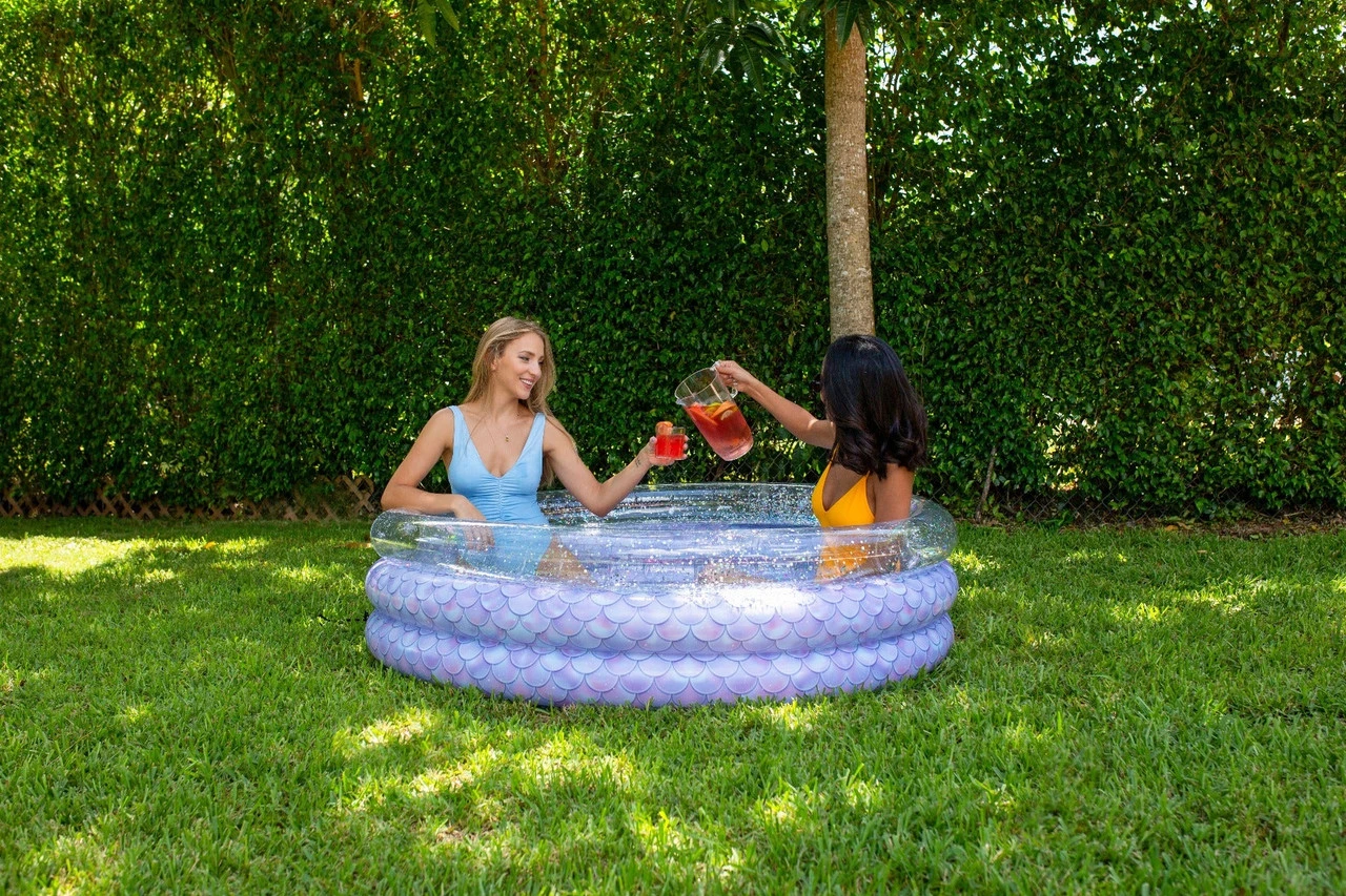 Pool Candy PoolCandy Mermaid Collection Glitter Inflatable Sunning Pool 60x60x15 - Image 2