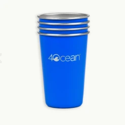 4ocean Reusable Stainless Steel Cups - 4 Pack