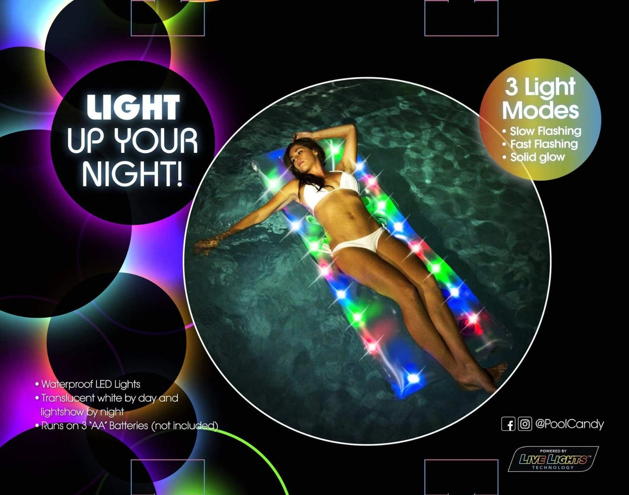 Pool Candy PoolCandy Illuminated LED Pillow Raft 3 Pool Candy PoolCandy Illuminated LED Pillow Raft - Image 3