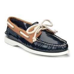 Sperry Top-Sider Sperry® Women's A/O Boat Shoe - Navy Patent/Tan - Size 6.5M