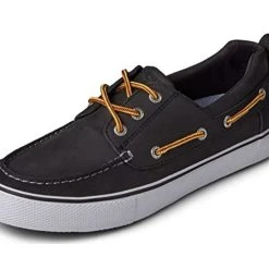 Sperry Top-Sider Sperry® Men's Bahama 3-Eye Leather Boat Shoe - Black/White