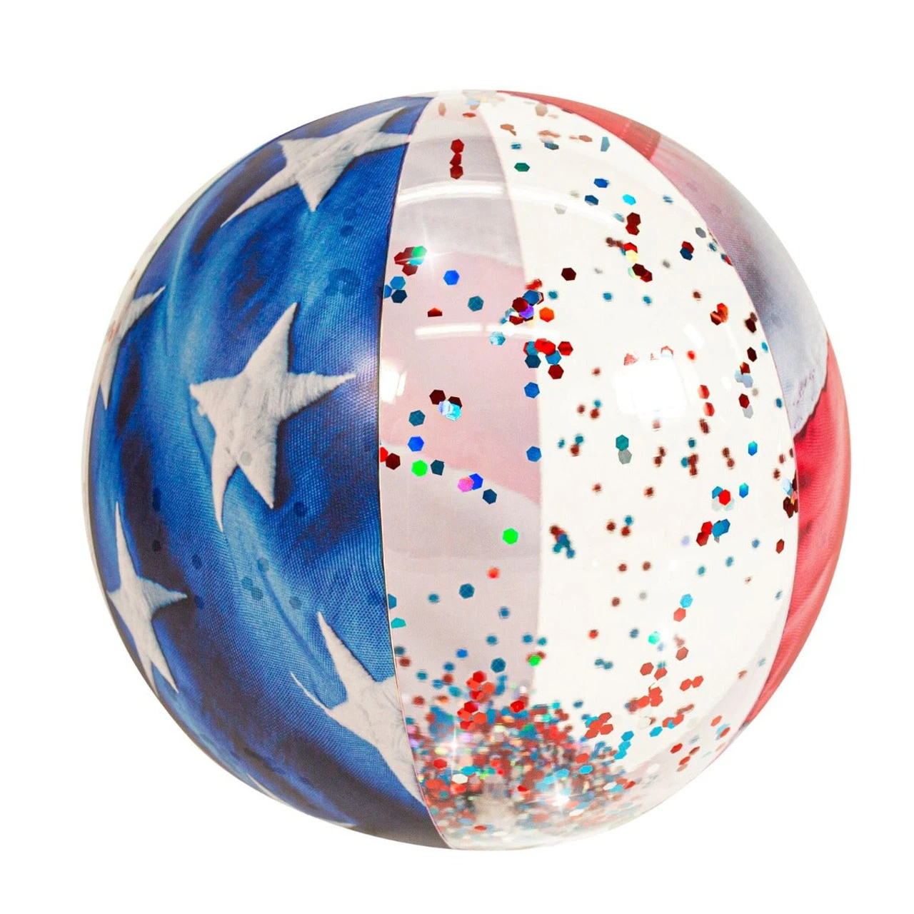 Pool Candy PoolCandy Jumbo Beach Ball W/ Glitter - Stars & Stripes - 13.75in 1 Pool Candy PoolCandy Jumbo Beach Ball W/ Glitter - Stars & Stripes - 13.75in