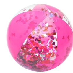 George Marshall 16" Glitter Filled Beach Ball- Pink