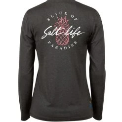Salt Life® Women's Slice Of Paradise Long Sleeve Performance Tee - Black Heather