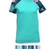 Panama Jack Ladies' Loose Fit Short Sleeve Rashguard - Navy/Havana