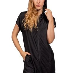 Jordan Taylor Raglan Sleeve Hoodie Dress - Black