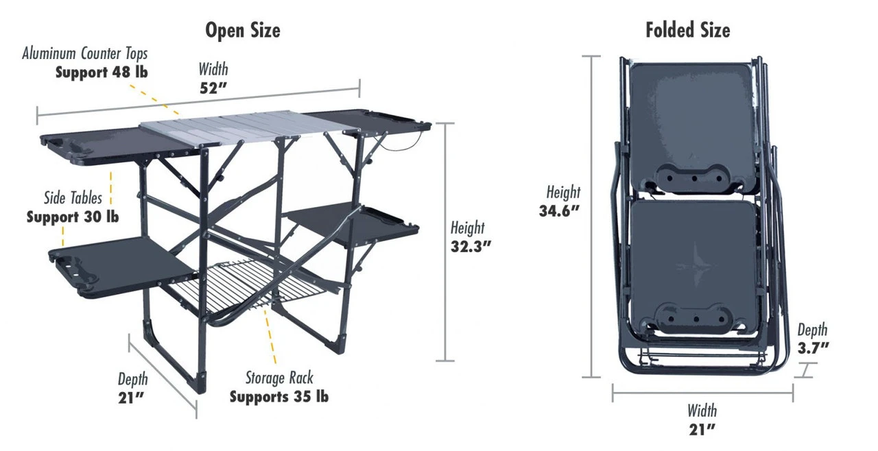 GCI Outdoor™ Slim-Fold Cook Station™ - Black Chrome - Image 6