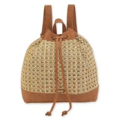 Sun N Sand Sun 'N' Sand® Poly Straw Drawstring Bag - Tan