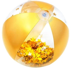 George Marshall 16" Glitter Filled Beach Ball- Gold