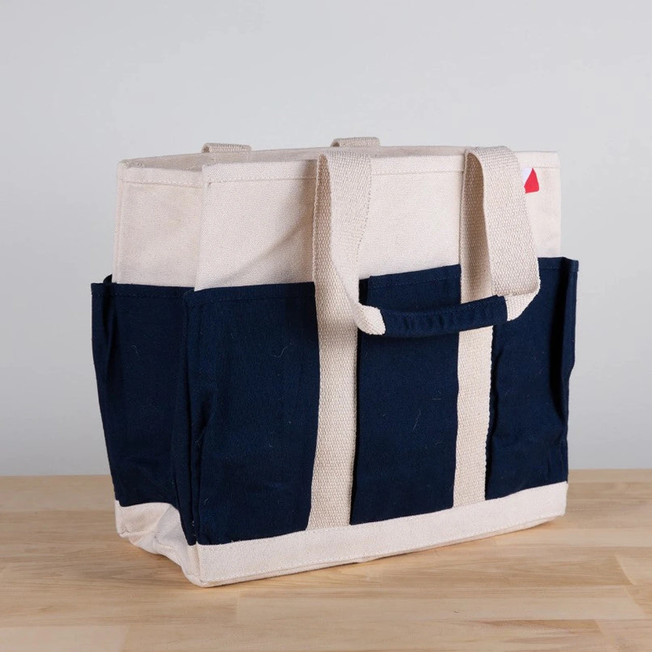 Shore Bags® Medium Pocket Tote - Natural/Navy
