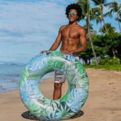 Pool Candy PoolCandy 48 Inch Jumbo Pool Tube With Palm Print