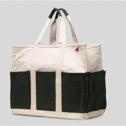 Shore Bags ShoreBags® Pocket Grocery Tote - Natural With Navy - Large