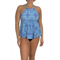 Fit4U Fit 4U™ Hi Neck Fly Away Top - Dye It Blue