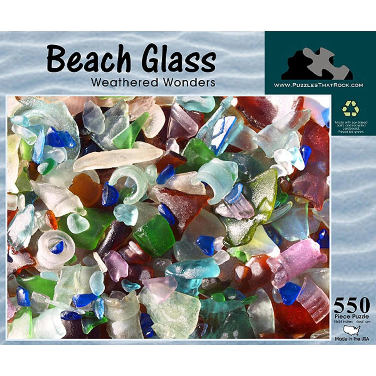 Puzzles That Rock 550 Piece Puzzle - Beach Glass (Weathered Wonders)