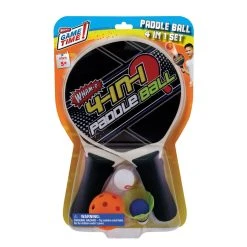 WHAM-O GAME TIME! PADDLE BALL 4 IN 1 SET SUMMER FUN